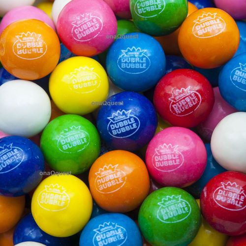 850 1&#034; DOUBLE BUBBLE GUMBALLS Candy Gum Vending ASSORTED 8Flavr dubble bulk 24mm