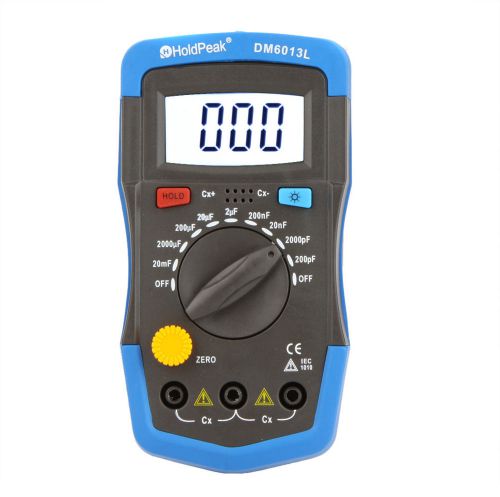 Auto Zero Handheld 1999 Counts Digital Capacitance Meter Date Hold Test Meter