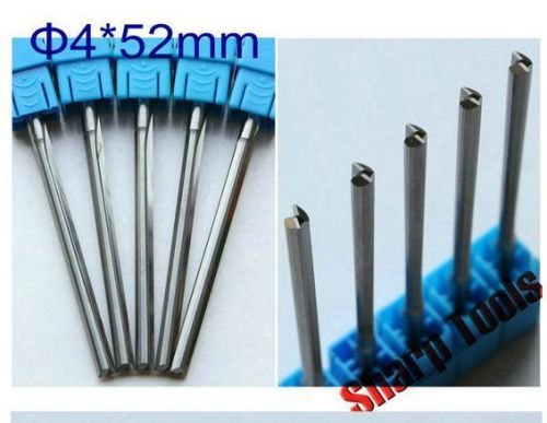 5pcs 4*52mm two straight flutes cnc router bits pvc, acryl, plywood for sale