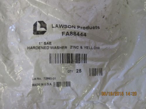 (qty 25) lawson fa88444 hardened washer 1&#034; sae zinc &amp; yellow for sale