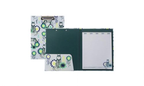 Sarah Watts Wolf Padfolio with Clipboard with Paper&amp; Inside Pocket. NWT. Grads.