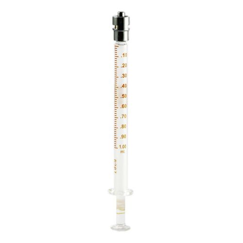 1ml truth glass syringe with metal luer lock, 0.1ml graduation (case of 2) for sale