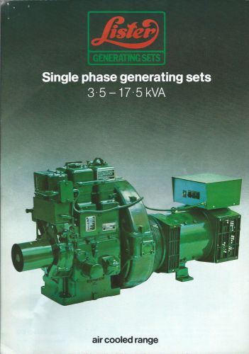 Equipment Brochure - Lister - 1 Phase Generating Sets - 1979 - 2 items (E3008)