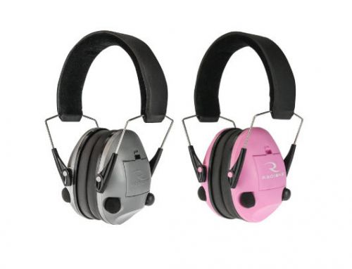 Radians Transverse Electronic Ear Muffs ~ NNR 20 dB ~ Silver &amp; Pink ~ New