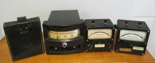 Lot of 4 Vintage Electrical Measuring Equipment; Weston, Amprobe, Barber-Colman