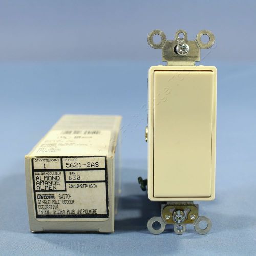 New leviton almond commercial decora rocker wall light quiet switch 20a 5621-2a for sale