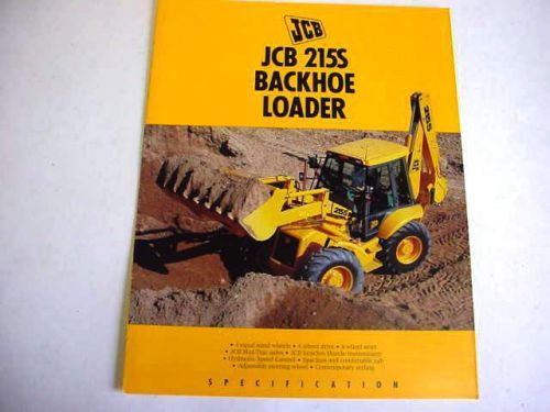 JCB 215S Tractor Loader Backhoe 8 Pages,1991 Brochure         #