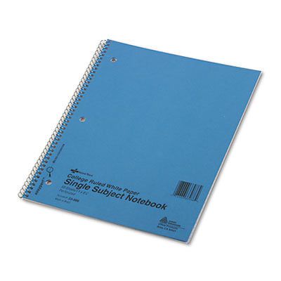 Subject Wirebound Notebook, College/Margin Rule, 11 x 8 7/8, White, 50 Sheets