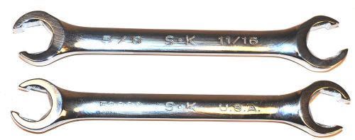 2 NOS SK USA PROFESSIONAL 5/8&#034;x11/16&#034; 6-PT FLARE NUT WRENCH #F2022 List $44