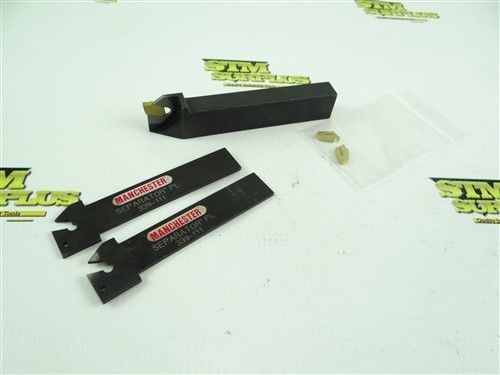Lot of 3 indexable parting tools manchester separator pl 339-111 + inserts for sale