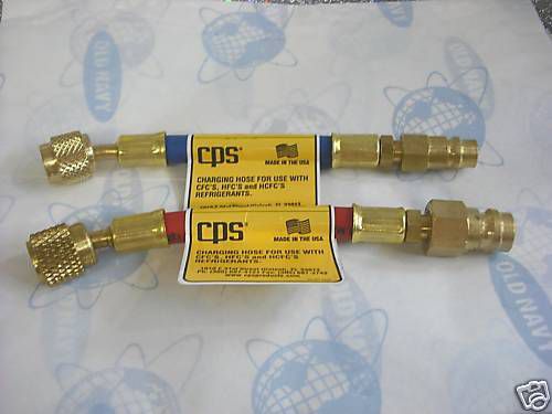 R12 to r134a flex hose adapter set use w/r134a gauges for sale