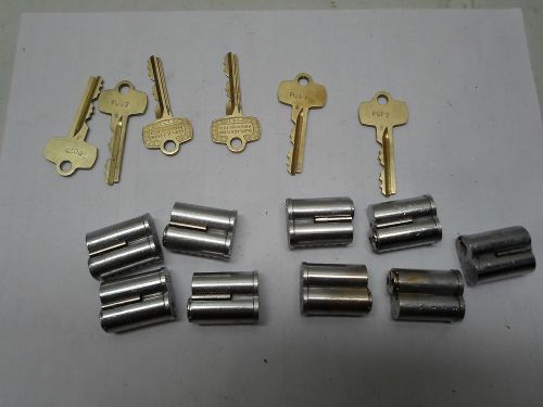 Lot of 9 BEST Keyway Core Cylinders with 6 control Keys - P027