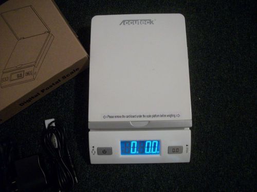 Accuteck White 86 Lbs Digital Postal Scale Shipping Scale Postage W USB&amp;AC- used