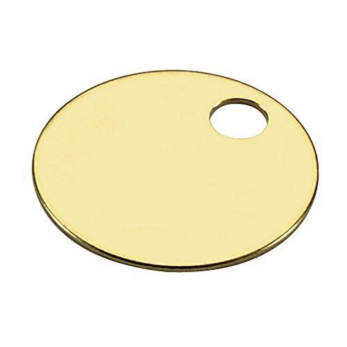 Lucky Line Products Round Solid Brass Tags, 1&#034;, Pack of 10 (2601010)