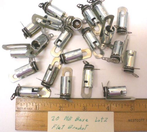 20 Miniature Bayonet Base Sockets w/Flat Bracket, Leecraft,  Lot 2, Made in USA