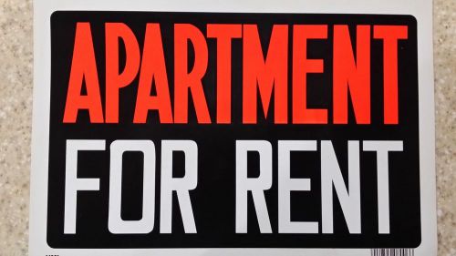 &#034;Apartment for Rent&#034;   plastic sign 8&#034; x 12&#034;&#034; Lot of 3