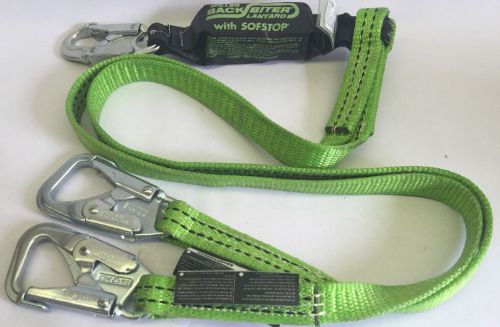 MILLER 8798B/6FTGN Tie-Back Fall Protection Lanyard 2 Leg Polyester Green 310lbs