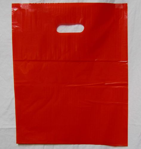 100 20&#034; x 20&#034; x 5&#034; NEW RED GLOSSY Low-Density Premium Plastic Merchandise Bags