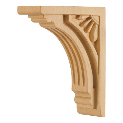 Art  Deco Wood Corbel - 2&#034; x 4-5/8&#034; x 6&#034;-    #COR5-1-RW