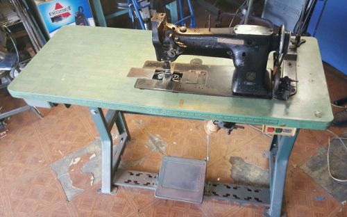 Singer commercial sewing machine green table industrial machine