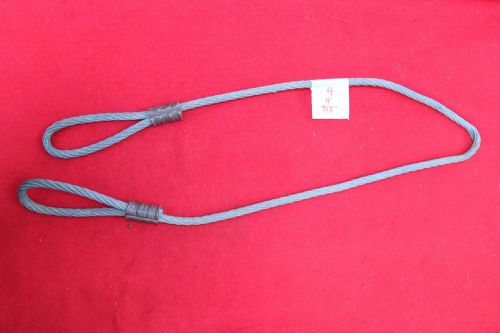 3/8&#034; GALVANIZED WIRE ROPE CABLE 48&#034; (4 FT)  with Ends / Eye Loops ~ 7 x 19