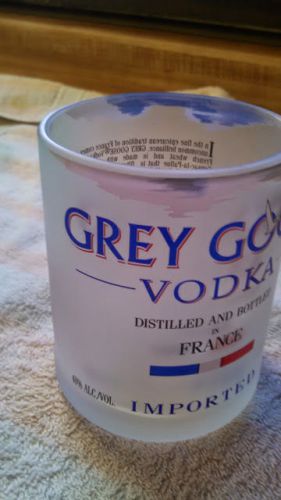 Grey Goose Bottle Upcycled Glass Groomsman Gift Mancave Bar Wedding SET OF 2