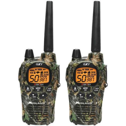 Midland GXT1050VP4 GMRS Radio 2 Pack w/Drop-in Charger 36-Mile Radius - Camo