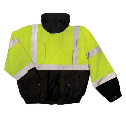 Ml kishigo fleece lined bomber jacket 9670 safety lime 5xl new for sale