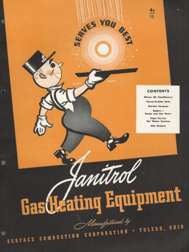 Janitrol Gas Heating Equipment Vintage Brochure Surface Combustion Crp Toledo OH
