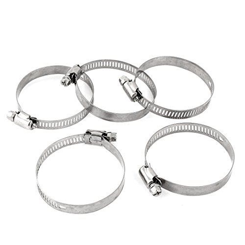 uxcell 5Pcs 40mm-64mm Metal Adjustable Band Hose Clamp Cable Tight Click