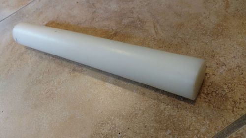 Nylon White Round Solid Rod 1-5/16&#034; Diameter x 12&#034; Long