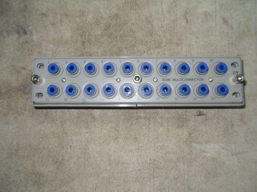 (PK-1) 1 USED SMC KDM20-04 (?) MULTI CONNECTOR 20 BLUE TUBES