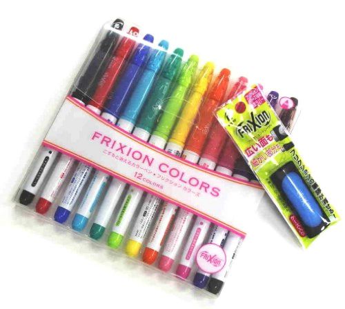 Pilot Frixion Colors Erasable Marker 12 Color Value Set Attached Retractable New