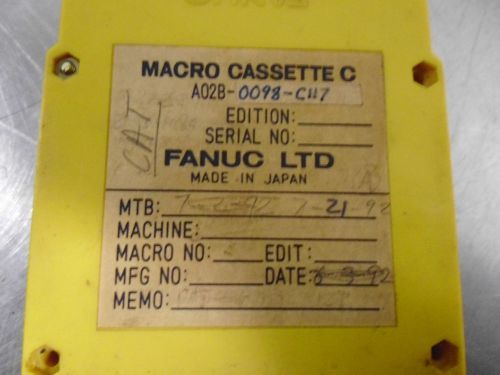 FANUC  A02-0098-C117 MACRO EXECUTOR CASSETTE 512K *USED*B