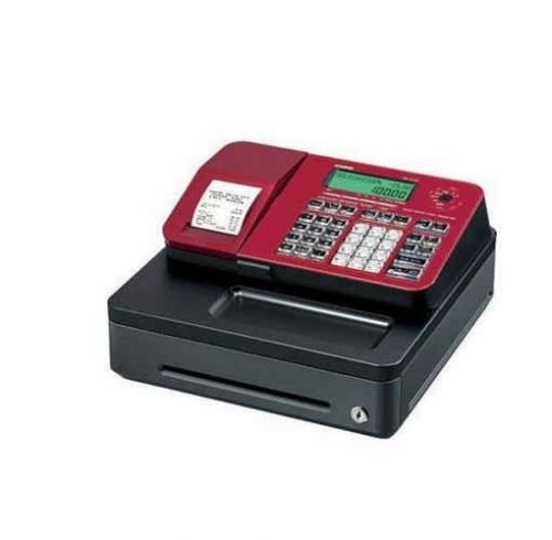 Casio se-s100sc-rd single tape thermal print cash register red for sale