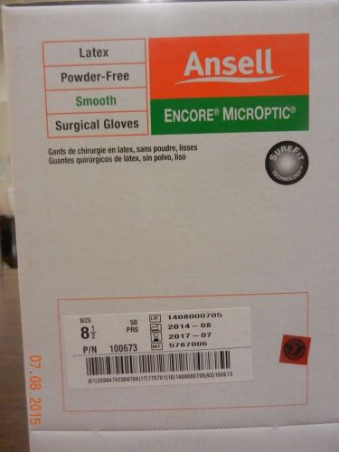 Ansell 5787006 Latex PowderFree Surg Glove Encore MicrOptic Sz 8.5 Smooth 50prs