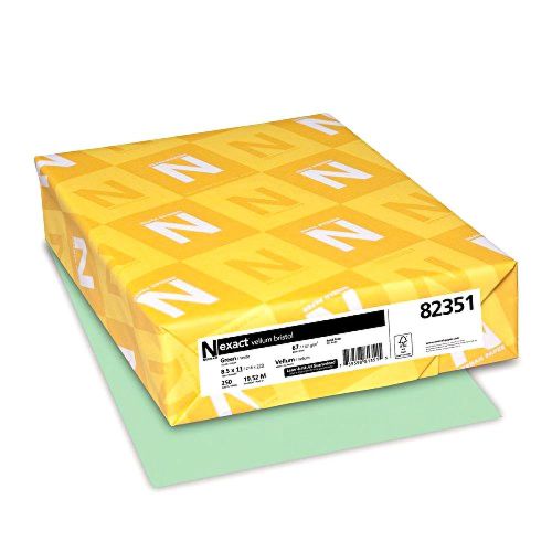 Neenah Exact Vellum Bristol, 67 lb, 8.5 x 11 Inches, 250 Sheets, Green