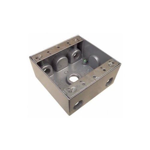 Morris Products 4.5&#034; x 2&#034; Weatherproof Boxes in Gray with 5 Outlet Holes