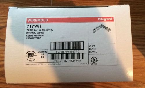 10 wiremold 717wh  internal elbow 700 series raceway white for sale