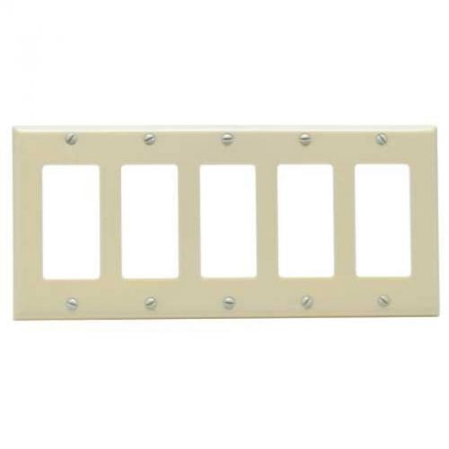 Deco Wall Plate 5-Gang Ivory National Brand Alternative Decorative Switch Plates