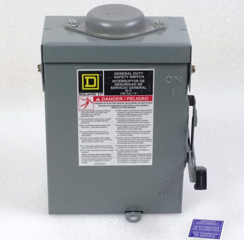 SQUARE D DU322RB General Duty Safety Switch 60A, 240VAC, 3PH