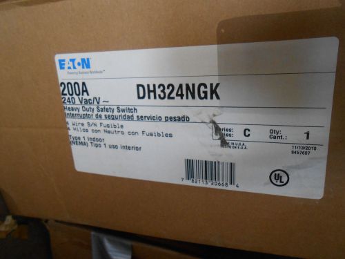 CUTLER HAMMER DH324NGK SAFETY SWITCH 200 AMP 240 VOLT DISCONNECT