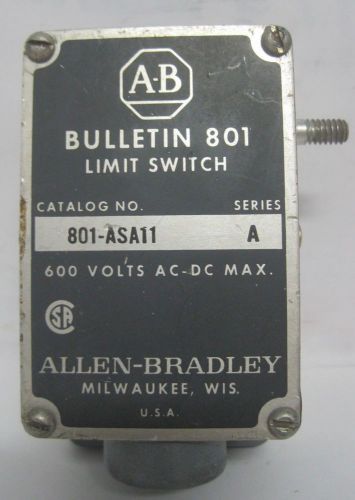 Allen Bradley Limit Switch 801-ASA11 600V 3A USG