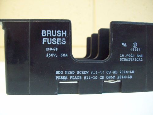 Brush fuses 263-33 fuse holder 60a 600v - used - free shipping for sale