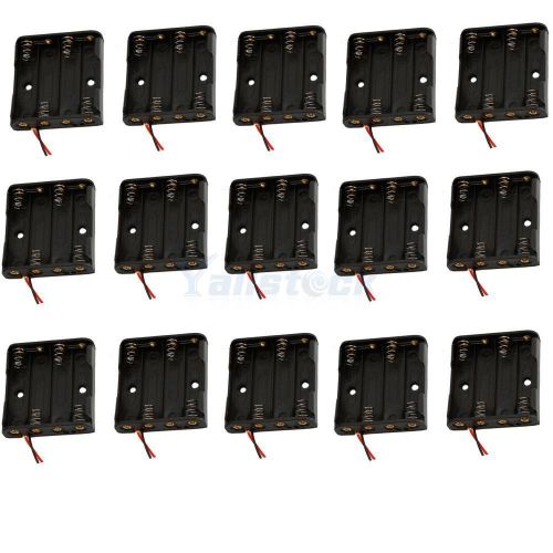 15X  Holder Box Case for AAA Battery 6V Clip Type Black