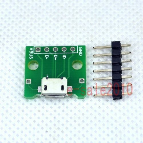 2pcs New Micro USB female 5pin to DIP 2.54mm Adapter PCB board Converter OTG E32