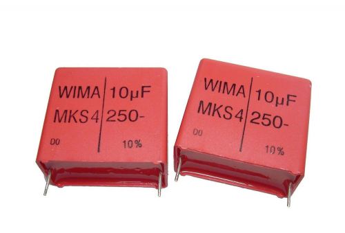 Wima MKS4 Metalized Polyester Film Capacitors 10uf / 250v , 27.5mm