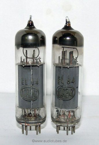 2 x EL84  6BQ5  Lorenz Tubes  (507055)  matched pair Esslingen-Germany tubes