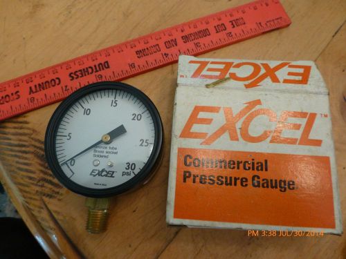 excel commercial pressure gauge  30 psi 2 1/2 lower brass socket