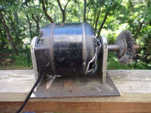 Vintage Electric Motor General Electric 1/3 HP 1725 RPM Wire Brush Metal Base